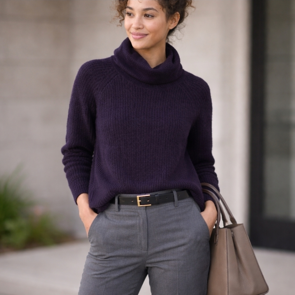 Kuhl Purple Sienna Cowl Neck Sweater Small - Picture 2 of 9